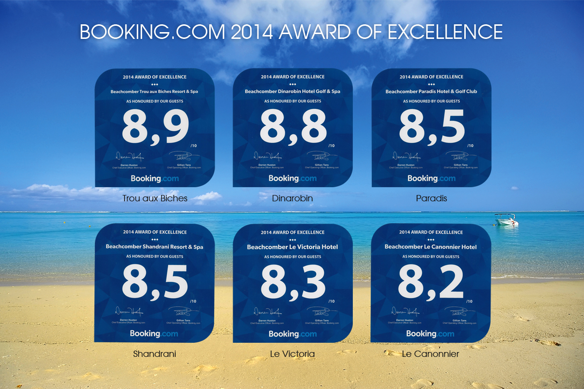Booking.com - Award of Excellence - Beachcomber Hotels Mauritius
