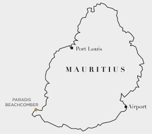 Paradis Beachcomber Mauritius Location Plan