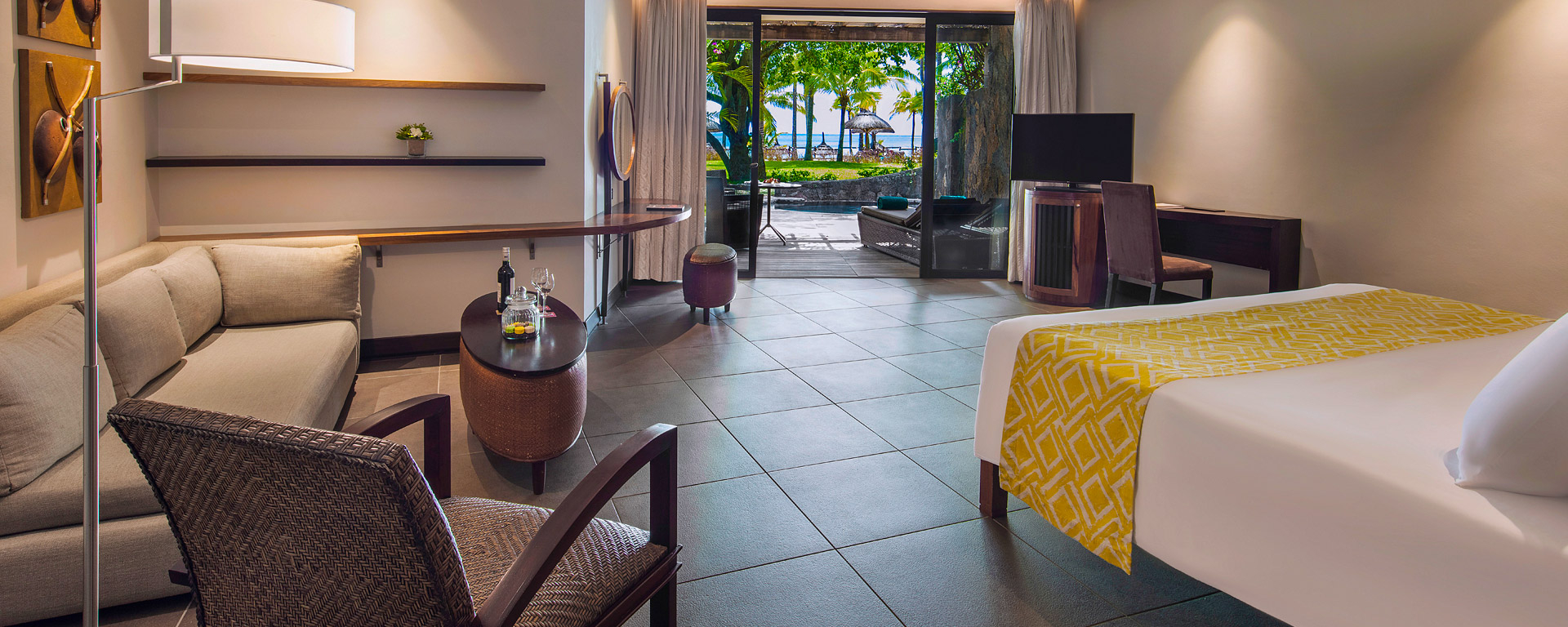 Trou aux Biches Beachcomber beachfront suite with pool