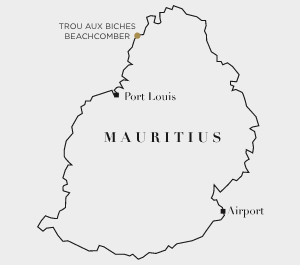 Trou aux Biches Beachcomber Mauritius Location Plan